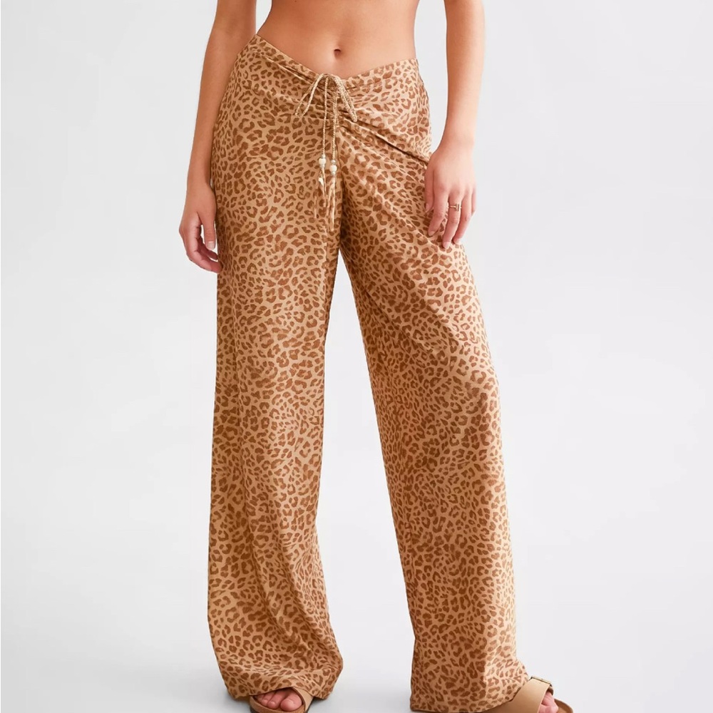 COPY - Power 2 The flower sierra lurex wide leg beach pants.Sz m NWT WOW! Leopa…